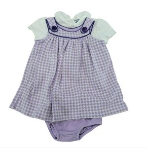 3pc purple houndstooth jumper set